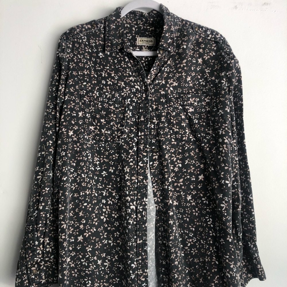 Express floral boyfriend shirt